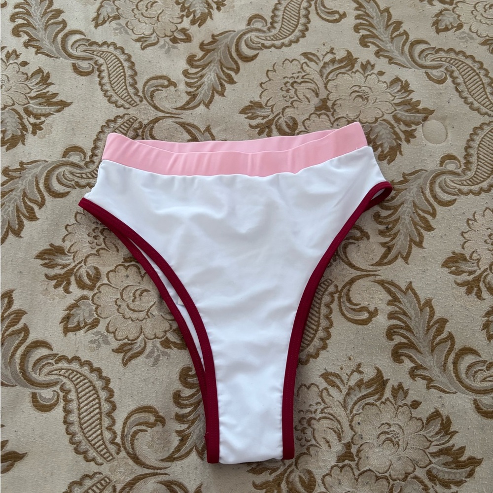 Women’s Pink and White Swim Bottoms